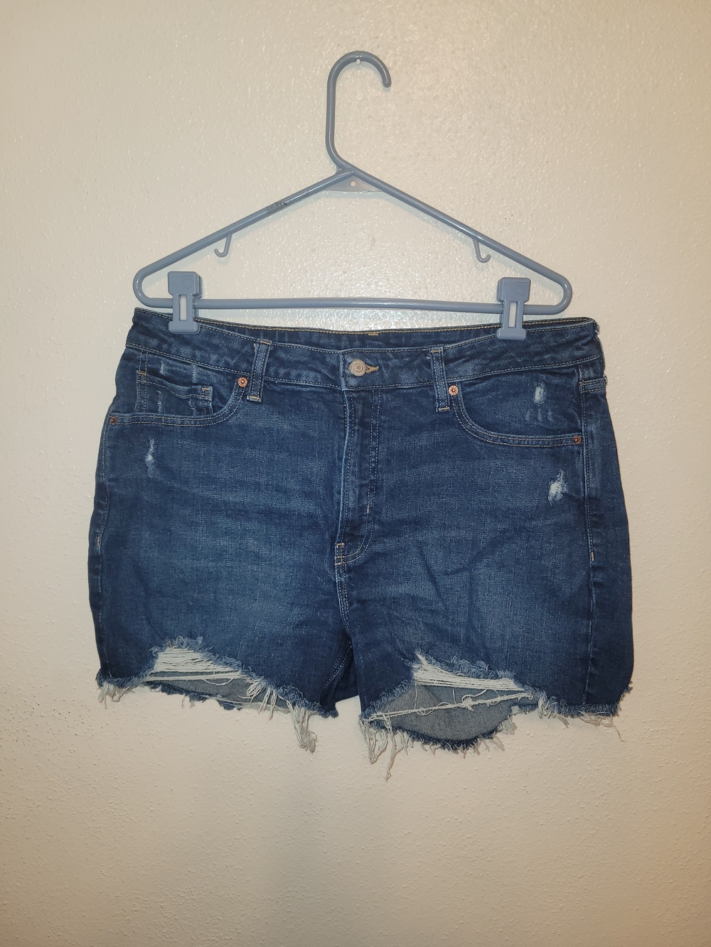 Old Navy High - Rise OG Straight Jean Denim Shorts Smoothing Pockets 14